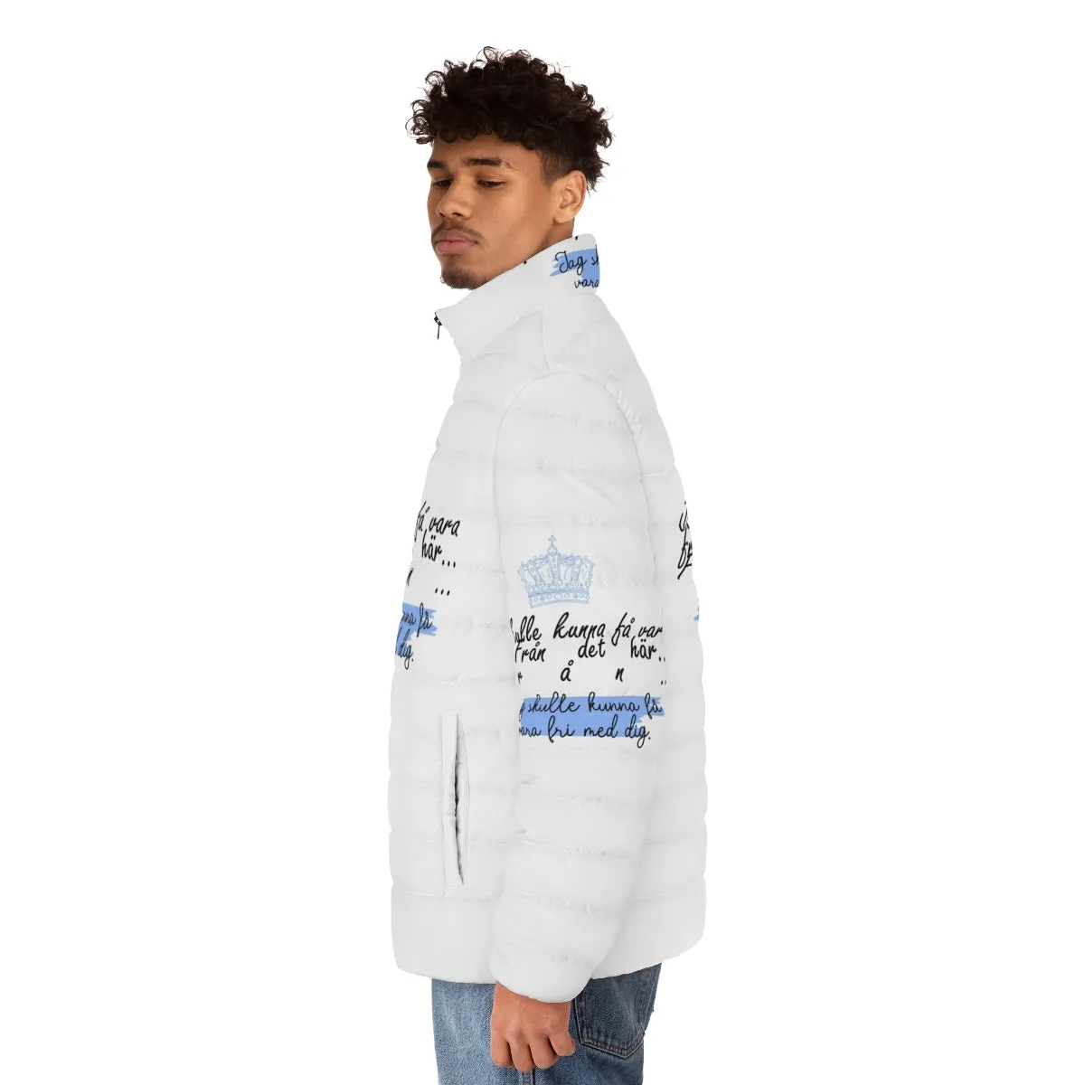 "Young Royals Inspired Puffer Jacket: Love and Quotes"