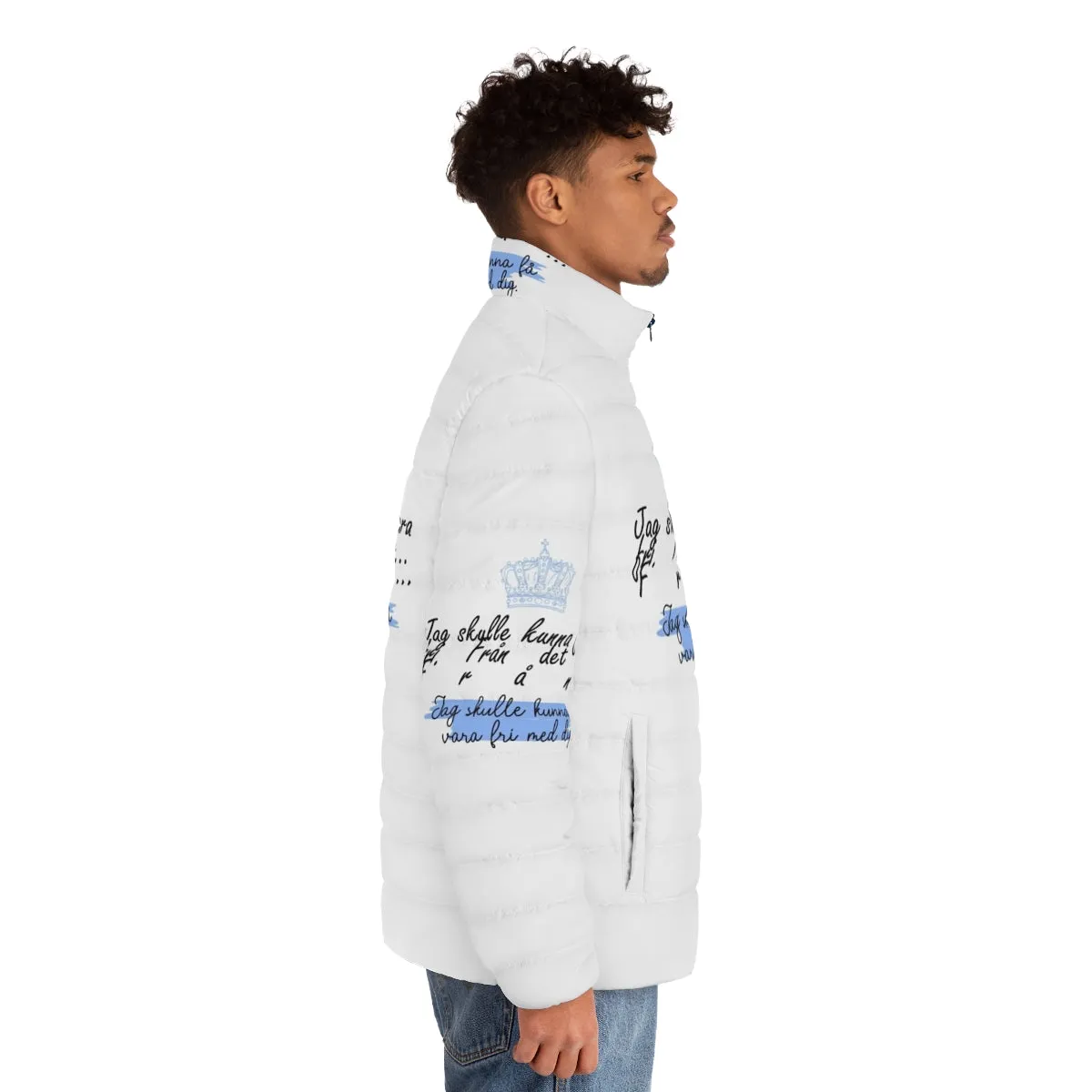 "Young Royals Inspired Puffer Jacket: Love and Quotes"