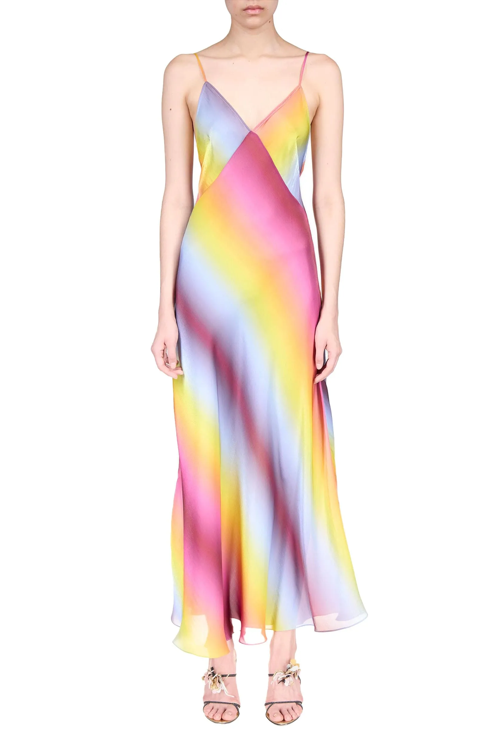 Rainbow Maxi Slip Dress