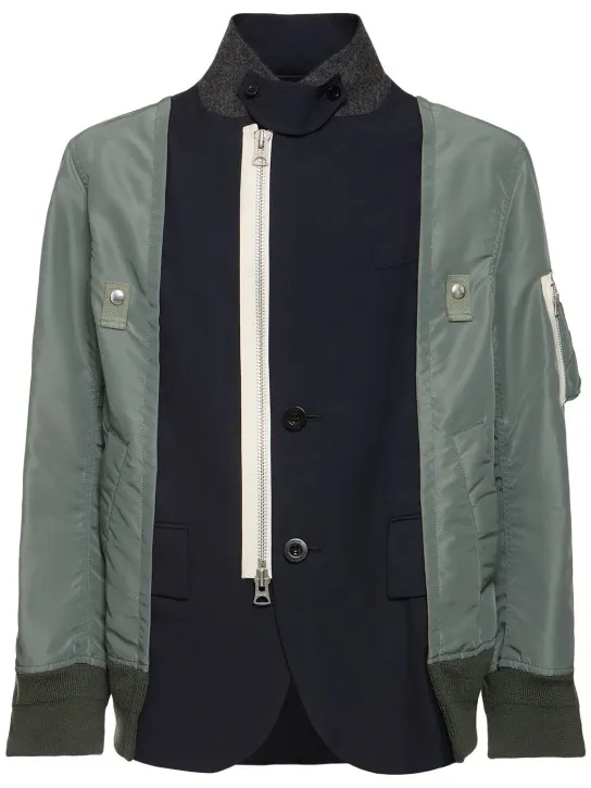 Sacai   Wool blend twill jacket 