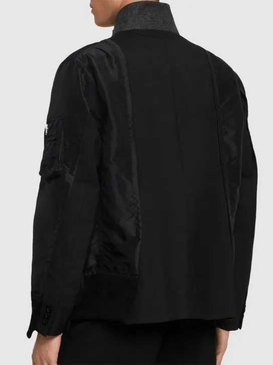 Sacai   Wool blend twill jacket 