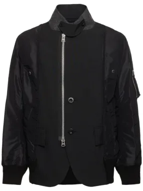 Sacai   Wool blend twill jacket 