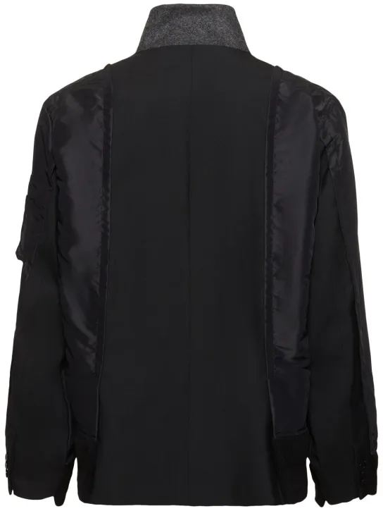 Sacai   Wool blend twill jacket 