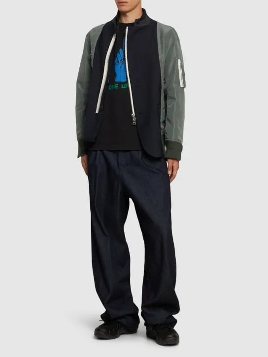 Sacai   Wool blend twill jacket 