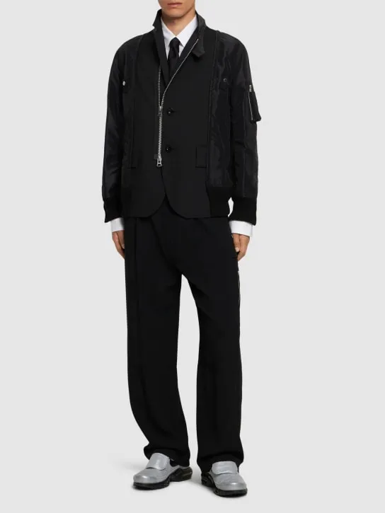 Sacai   Wool blend twill jacket 