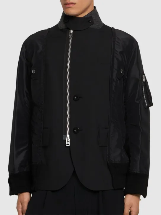 Sacai   Wool blend twill jacket 