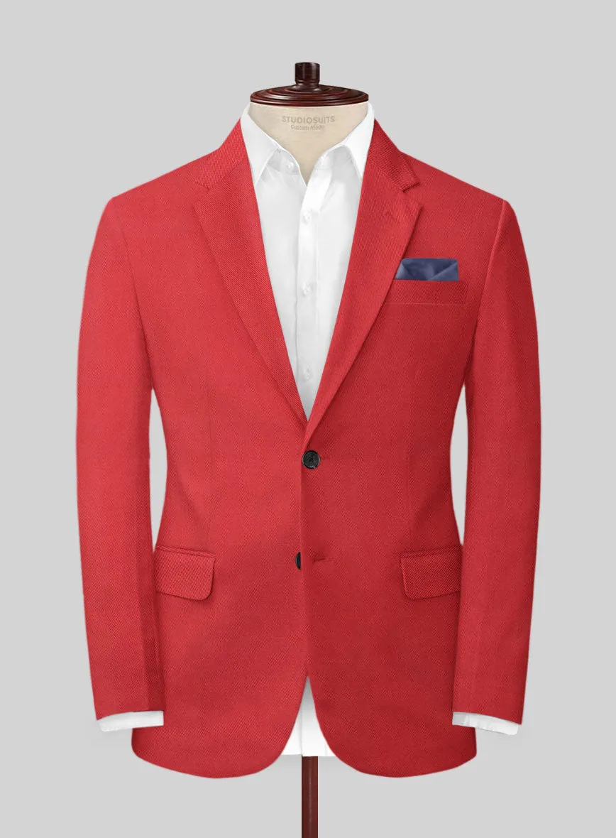 Scabal Red Cotton Stretch Jacket