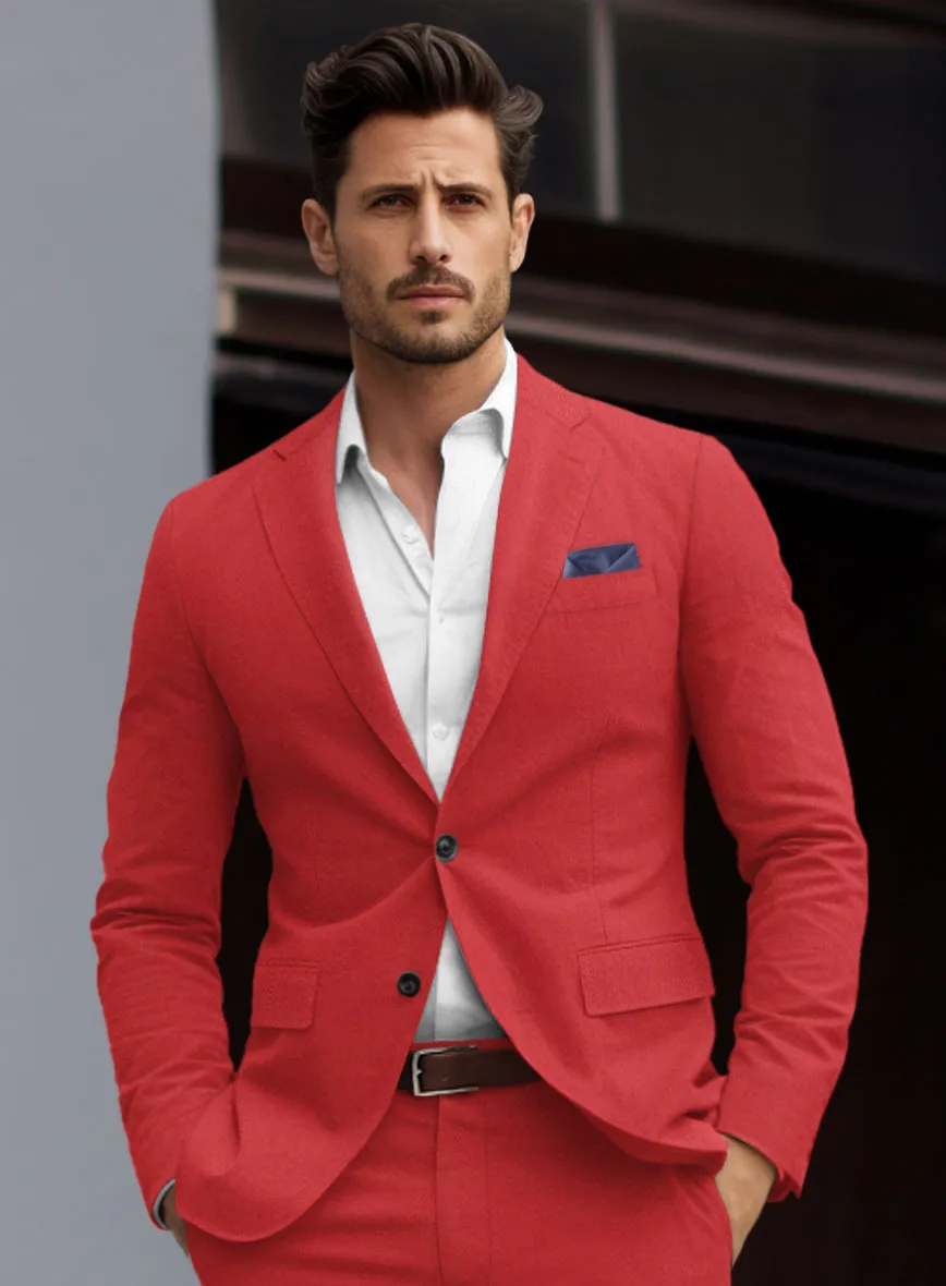 Scabal Red Cotton Stretch Jacket