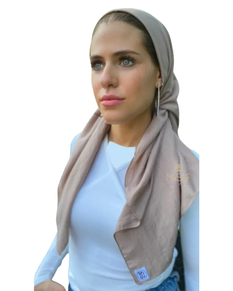 Scarf Bar Taupe Premium Solid Square Scarf