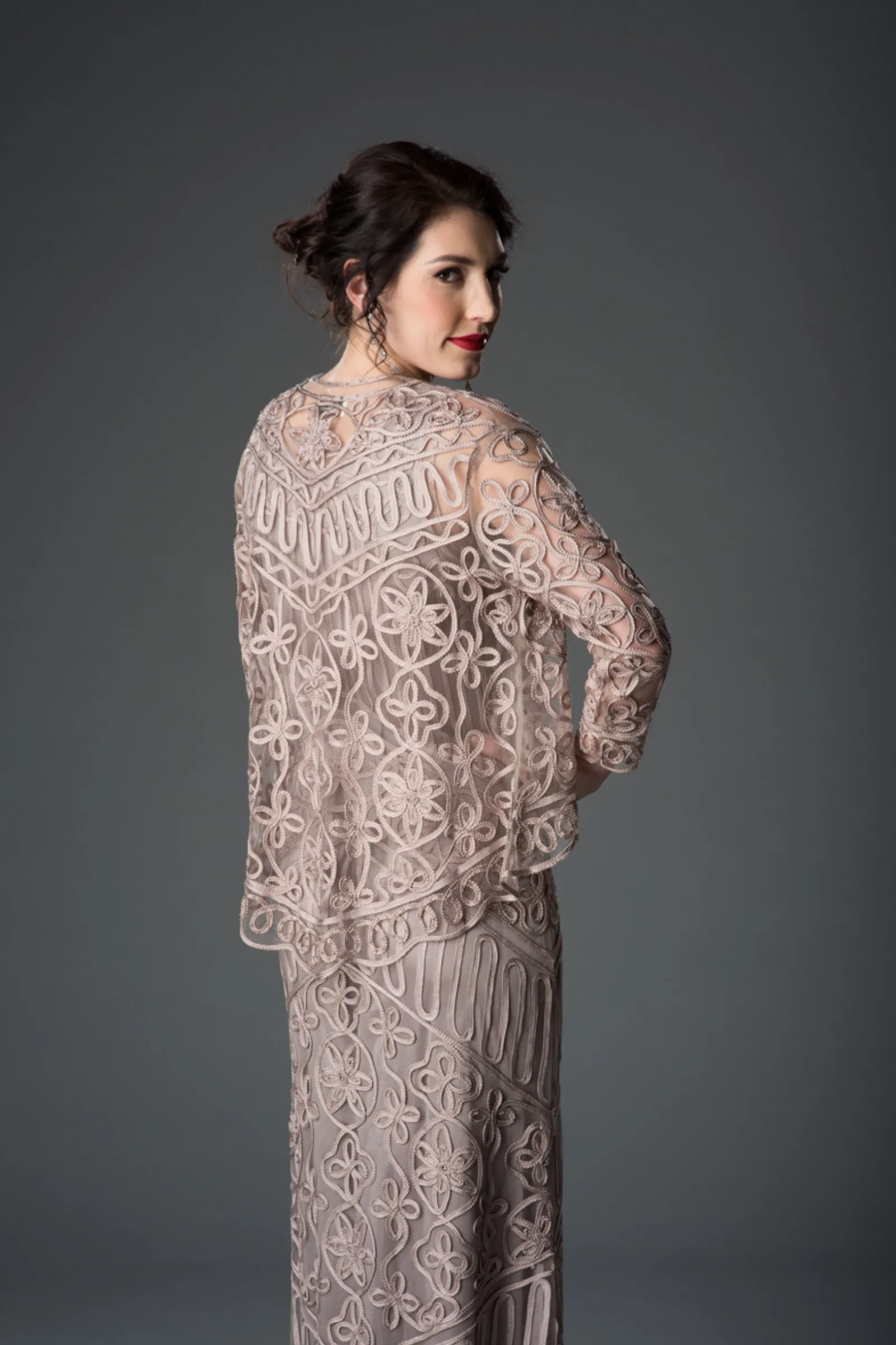 Soulmates 1603 Lace Evening Dress with Jacket Set