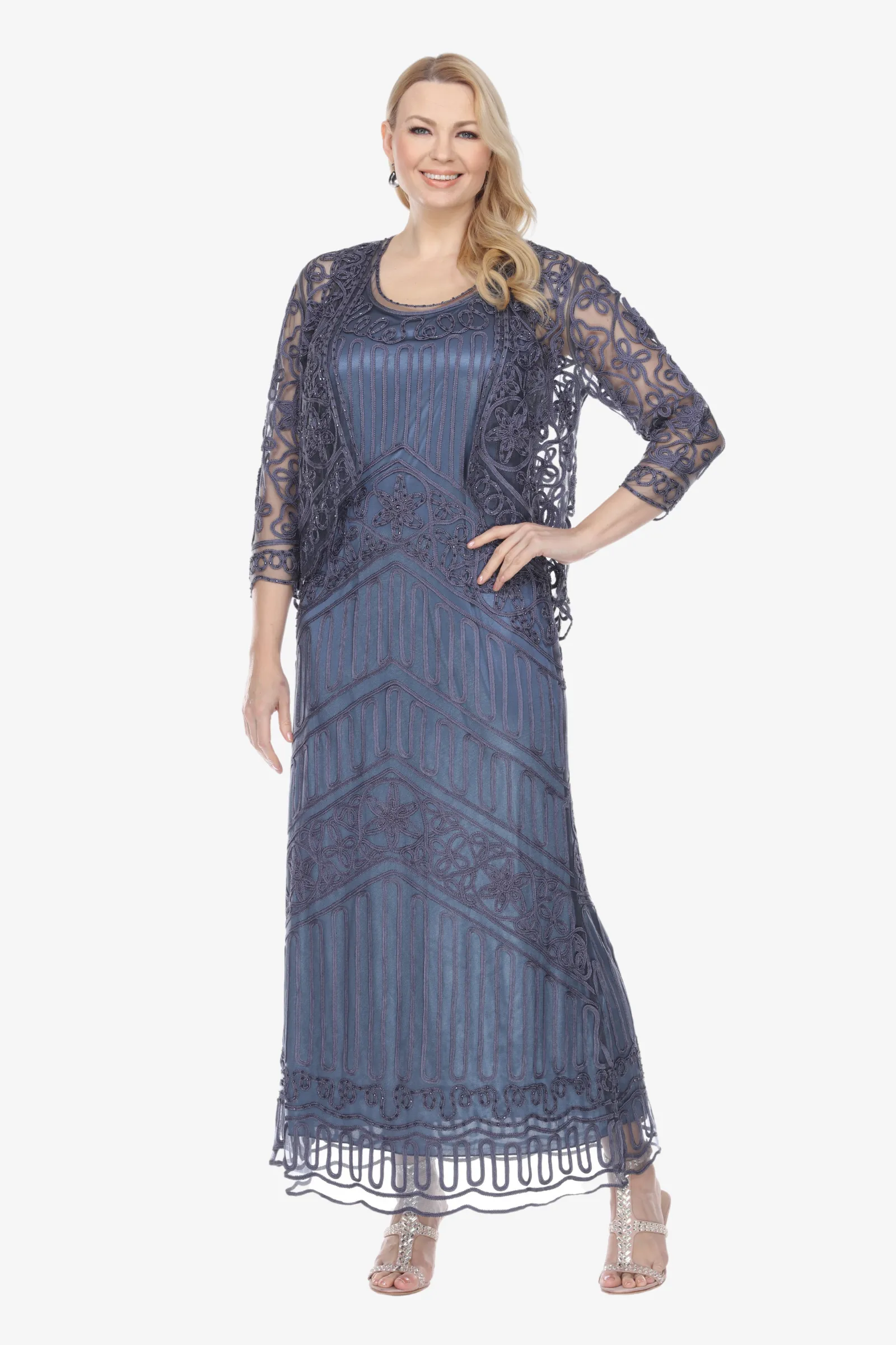 Soulmates 1603 Lace Evening Dress with Jacket Set