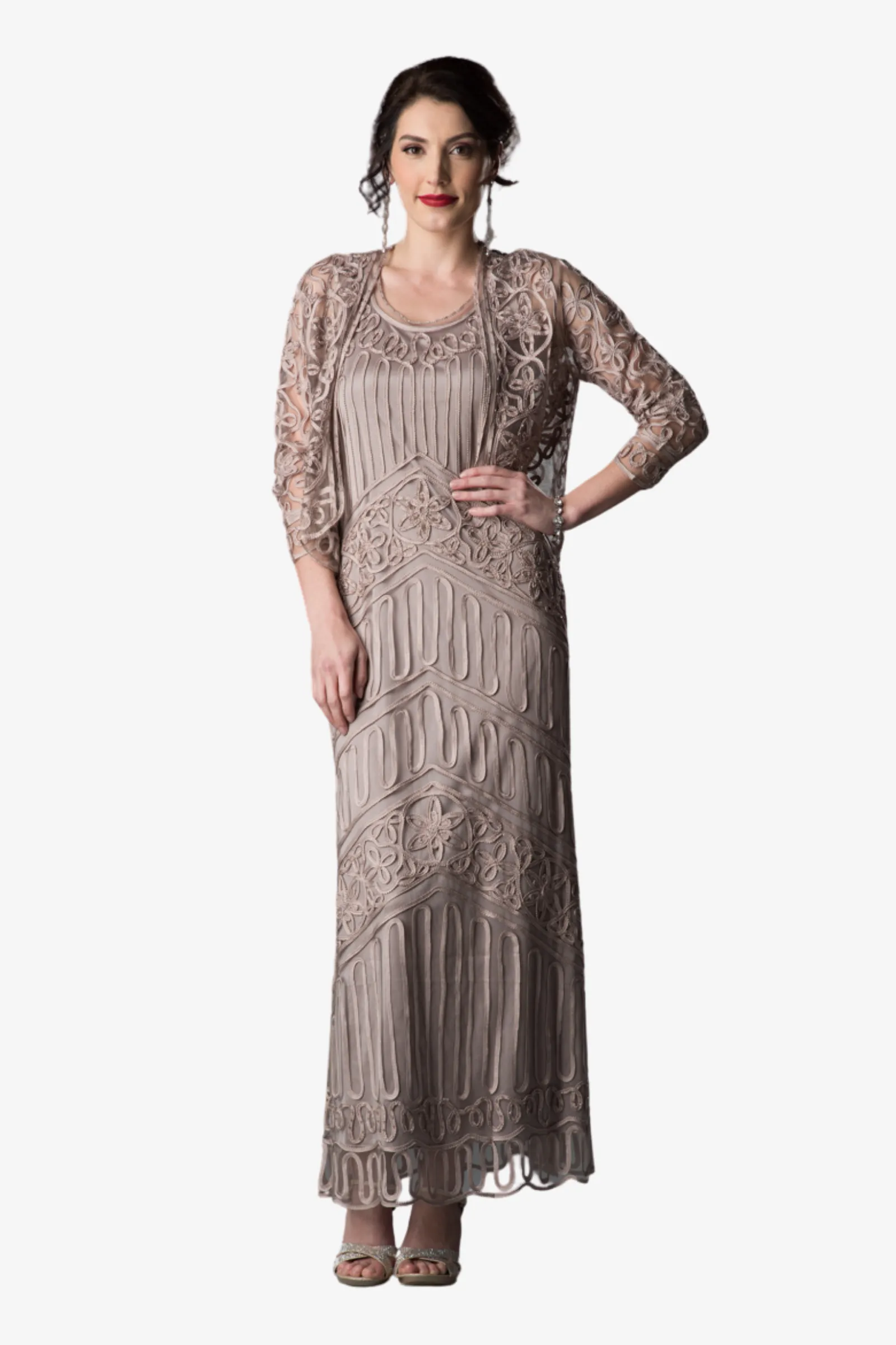 Soulmates 1603 Lace Evening Dress with Jacket Set