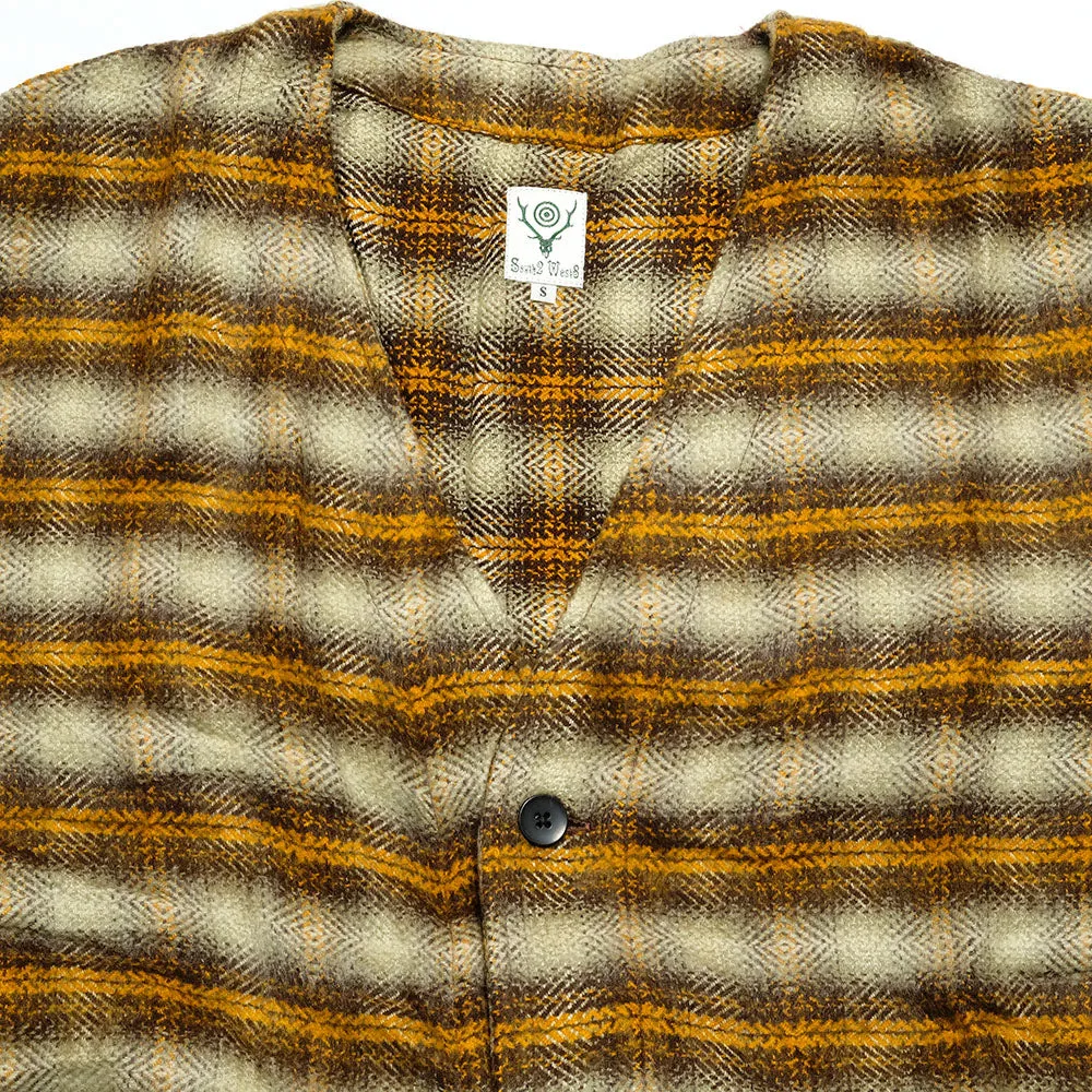 SOUTH2 WEST8 - V Neck Army Shirt - Acrylic Plaid - NS798