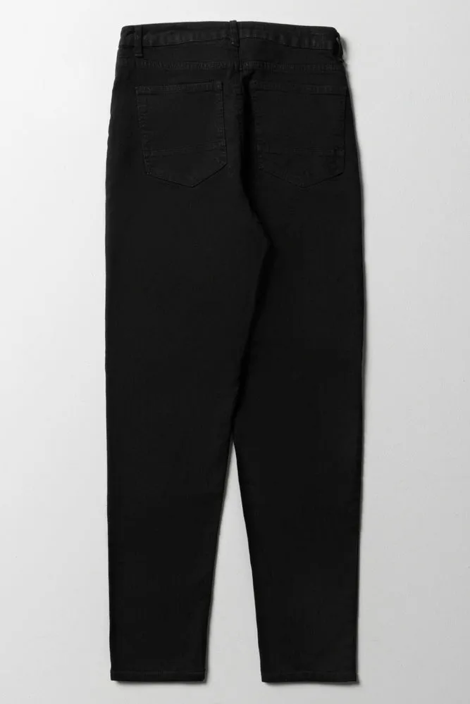 Tapered Denim Jeans Black