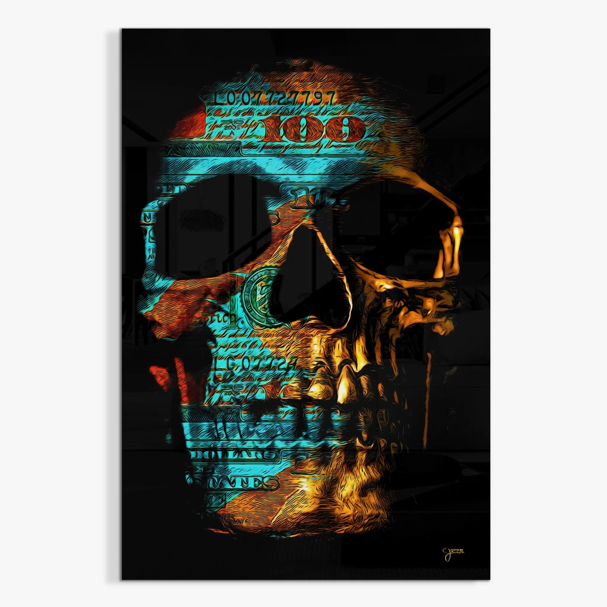 Teal $kull Acrylic Print