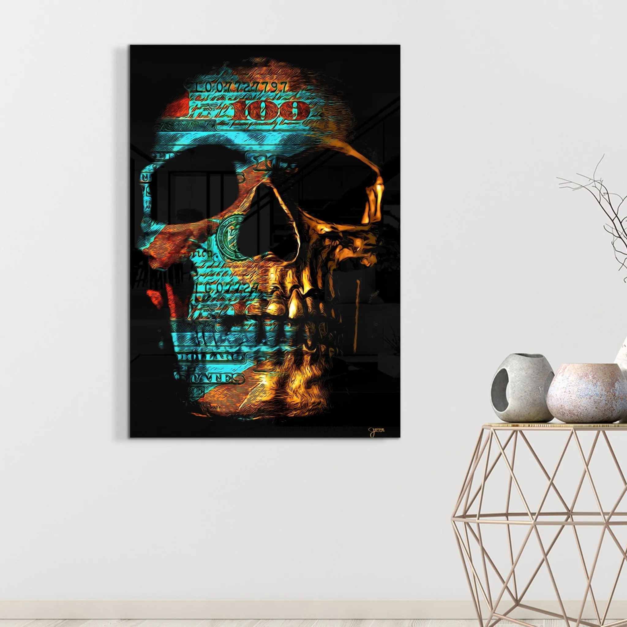 Teal $kull Acrylic Print