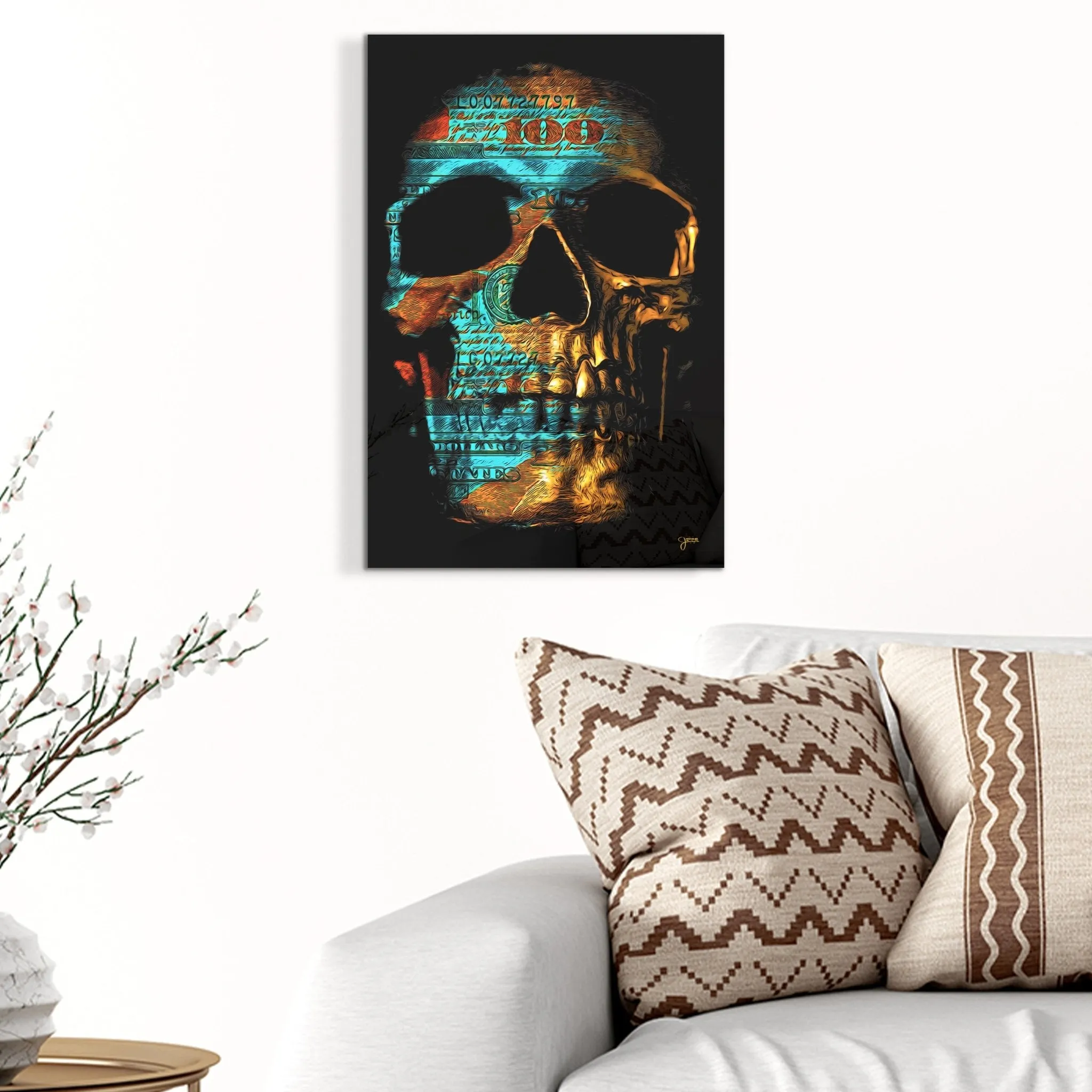 Teal $kull Acrylic Print