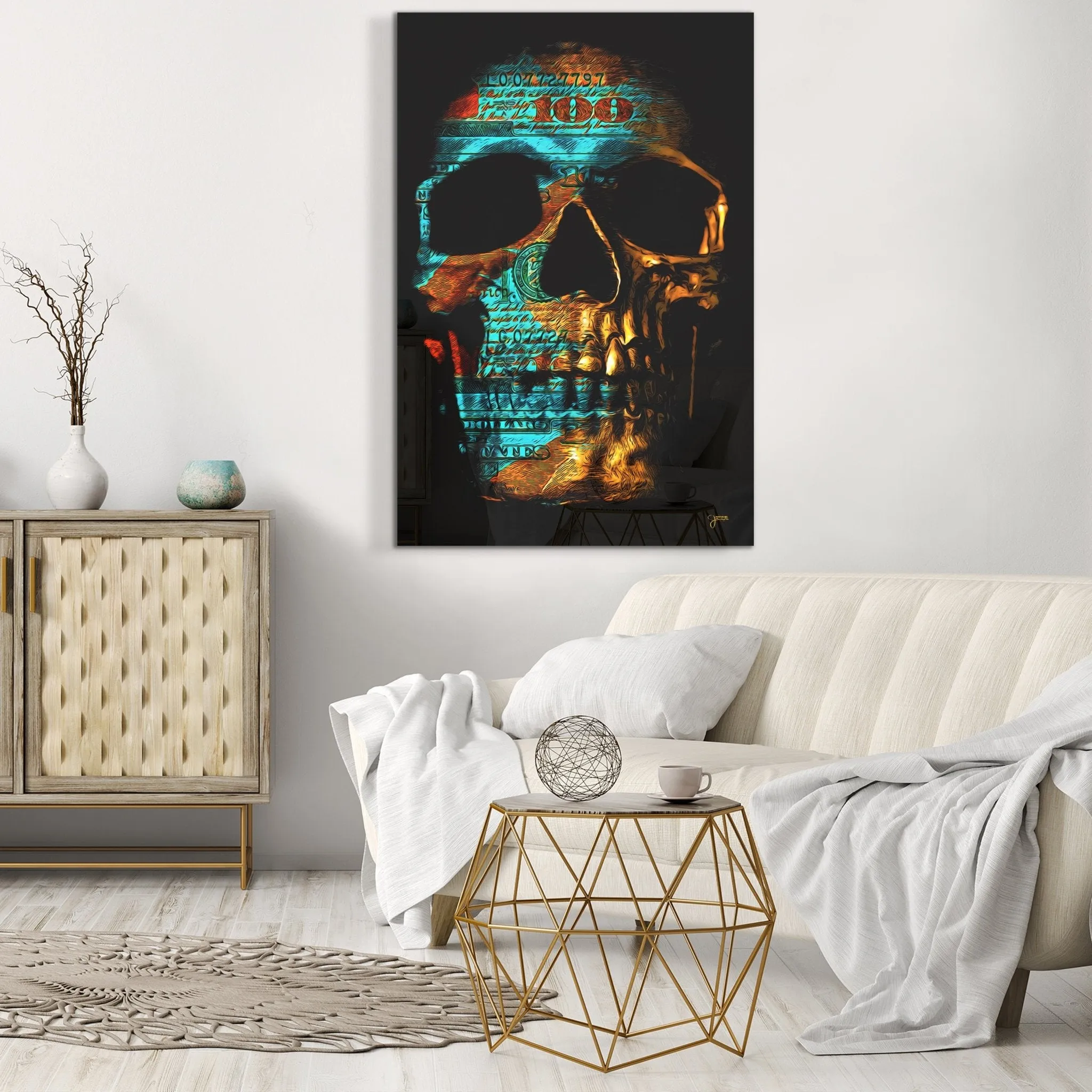 Teal $kull Acrylic Print