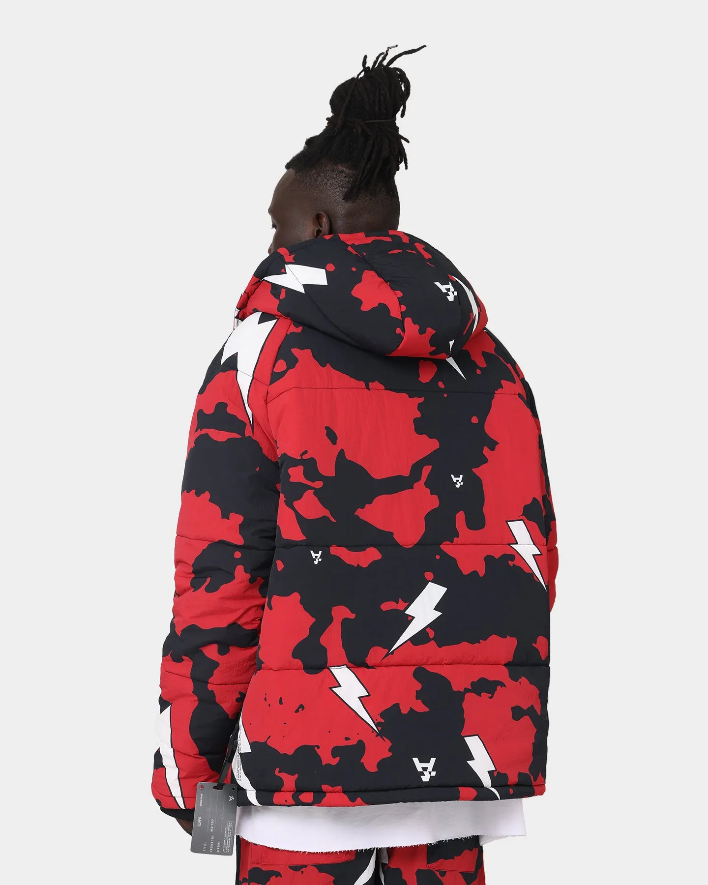 The Anti Order Storm Camo Puffer Jacket Black/Red/White