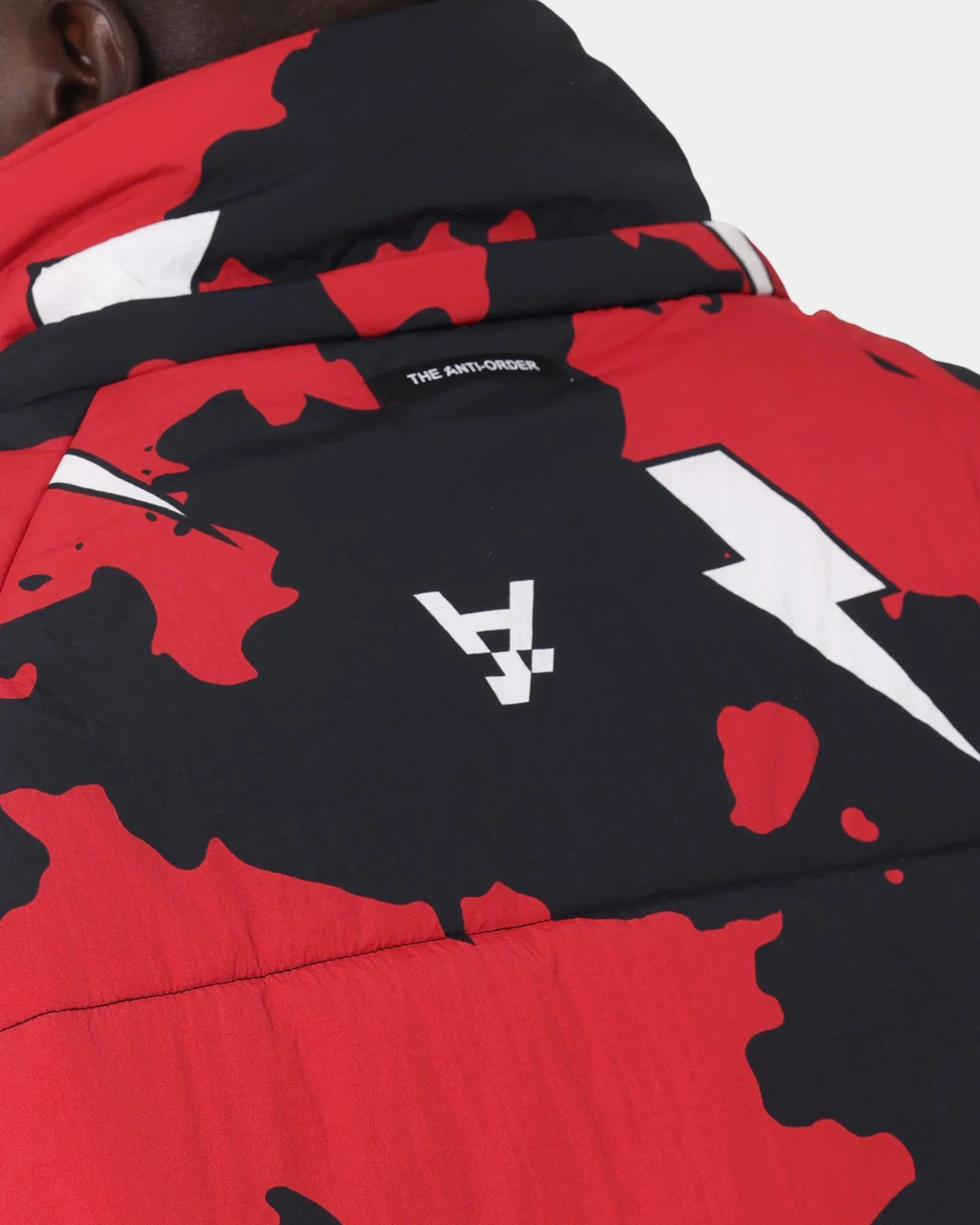 The Anti Order Storm Camo Puffer Jacket Black/Red/White