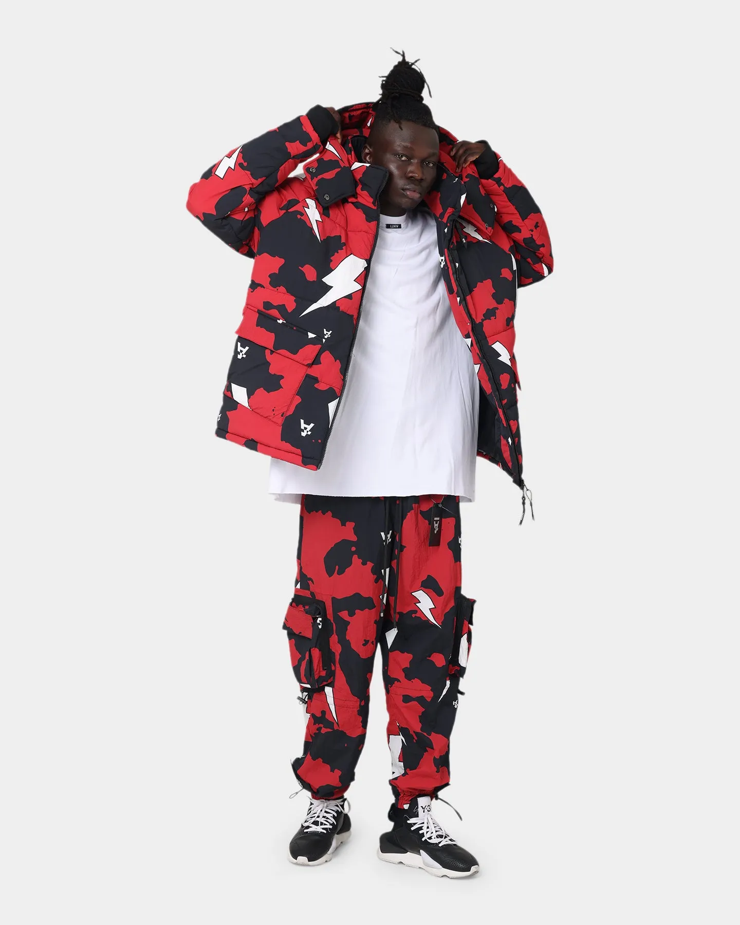 The Anti Order Storm Camo Puffer Jacket Black/Red/White