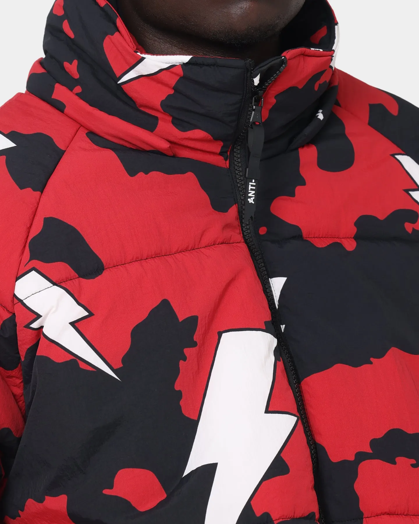 The Anti Order Storm Camo Puffer Jacket Black/Red/White