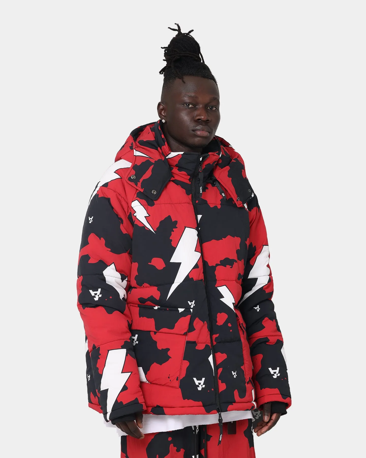 The Anti Order Storm Camo Puffer Jacket Black/Red/White