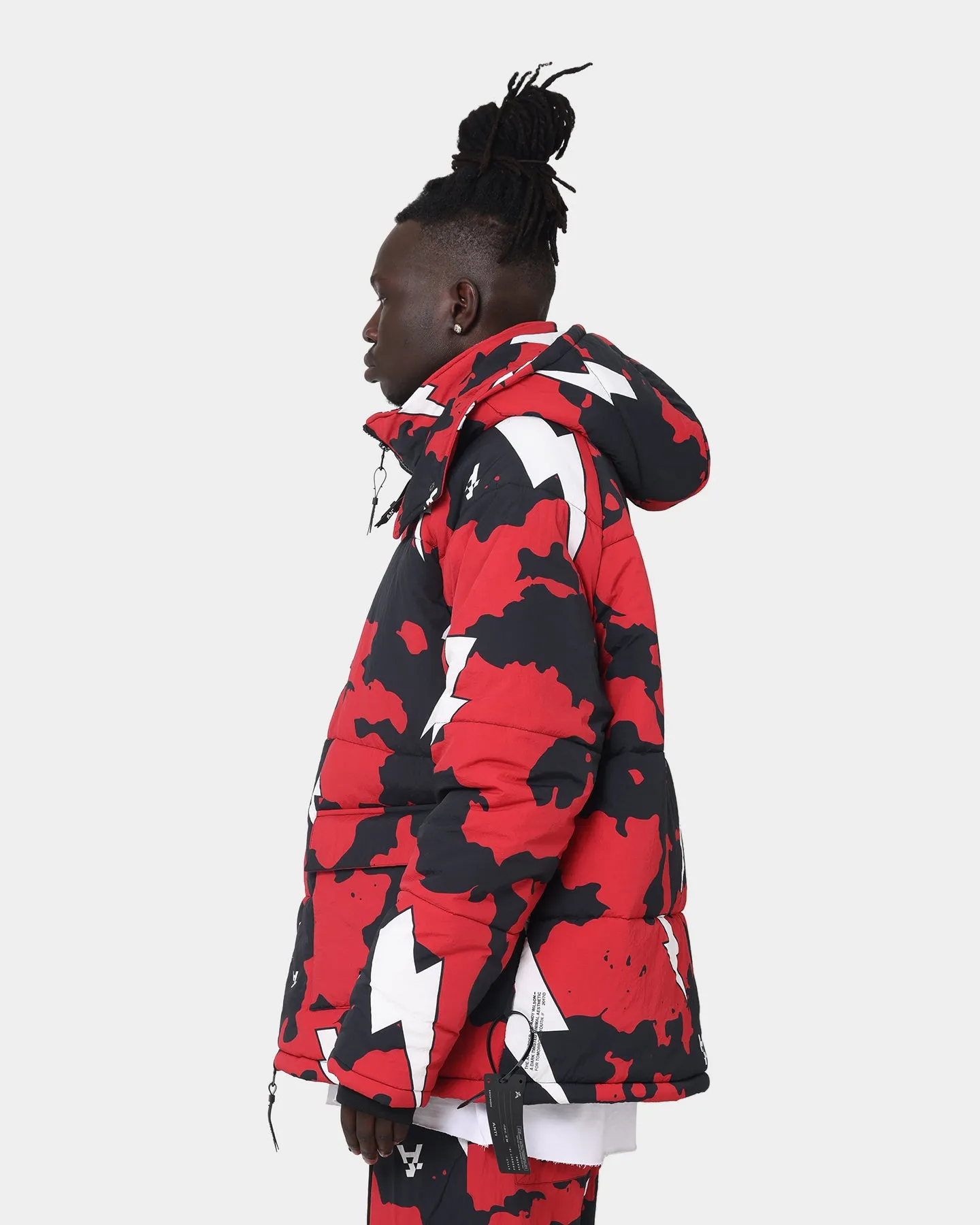 The Anti Order Storm Camo Puffer Jacket Black/Red/White