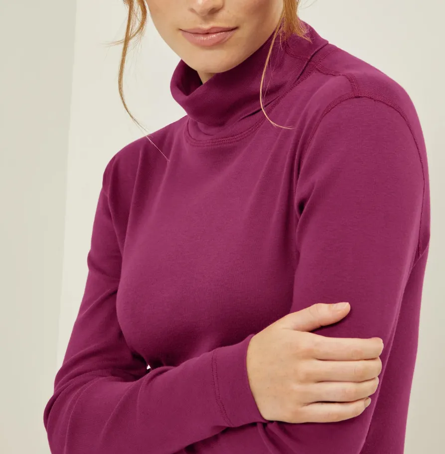 Three Dots Combed Cotton Turtleneck