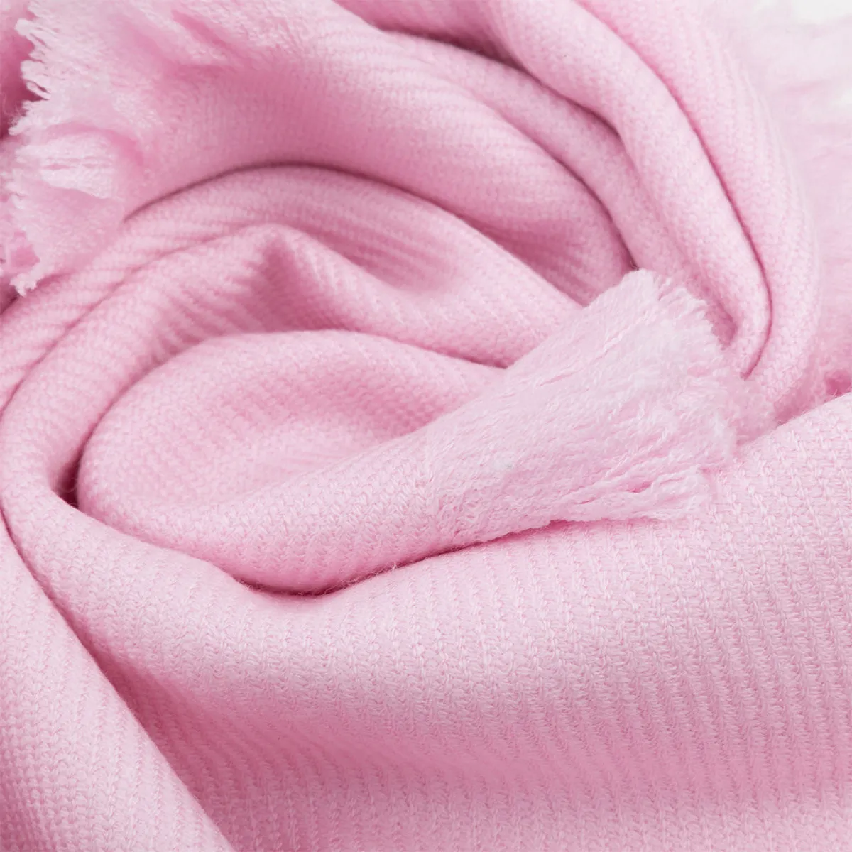 Ugg Fringed Check Wool Scarf Pink