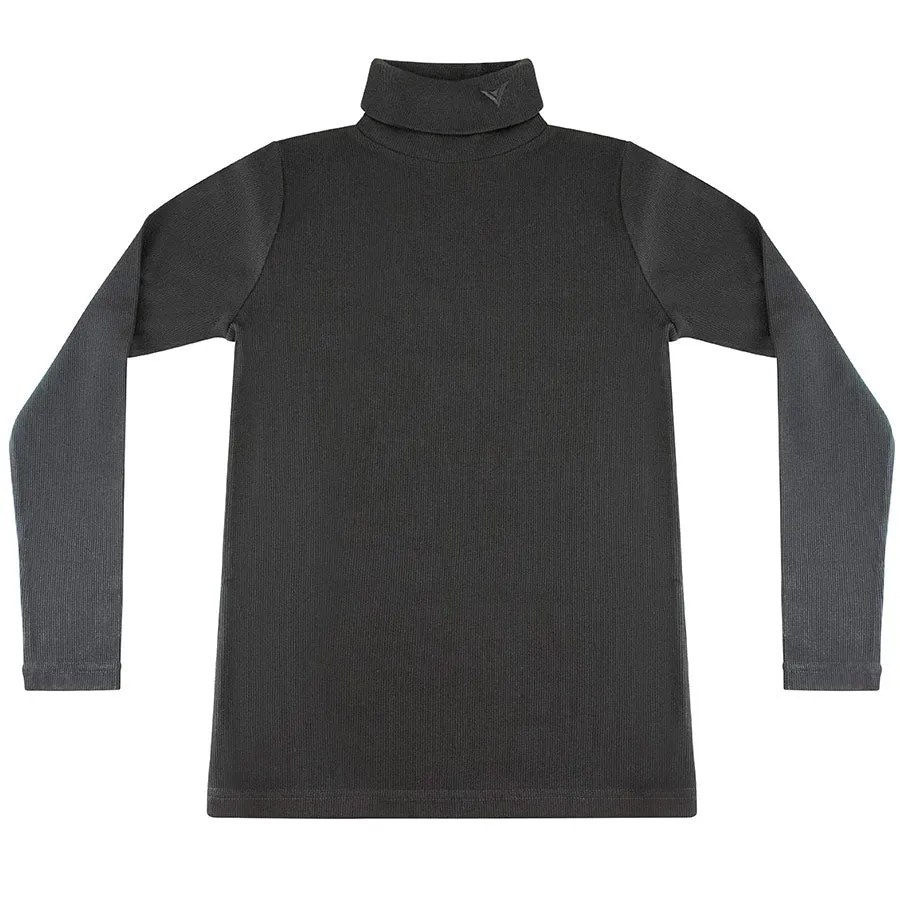 Uniform Ribbed Black Turtleneck