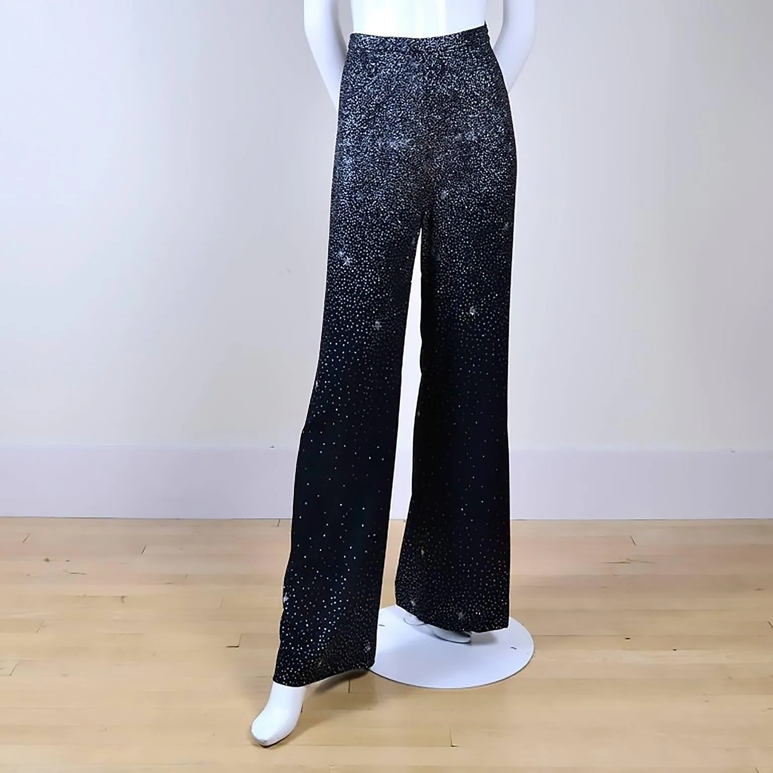 Vintage Christian Lacroix Black Silver Star Evening Pantsuit