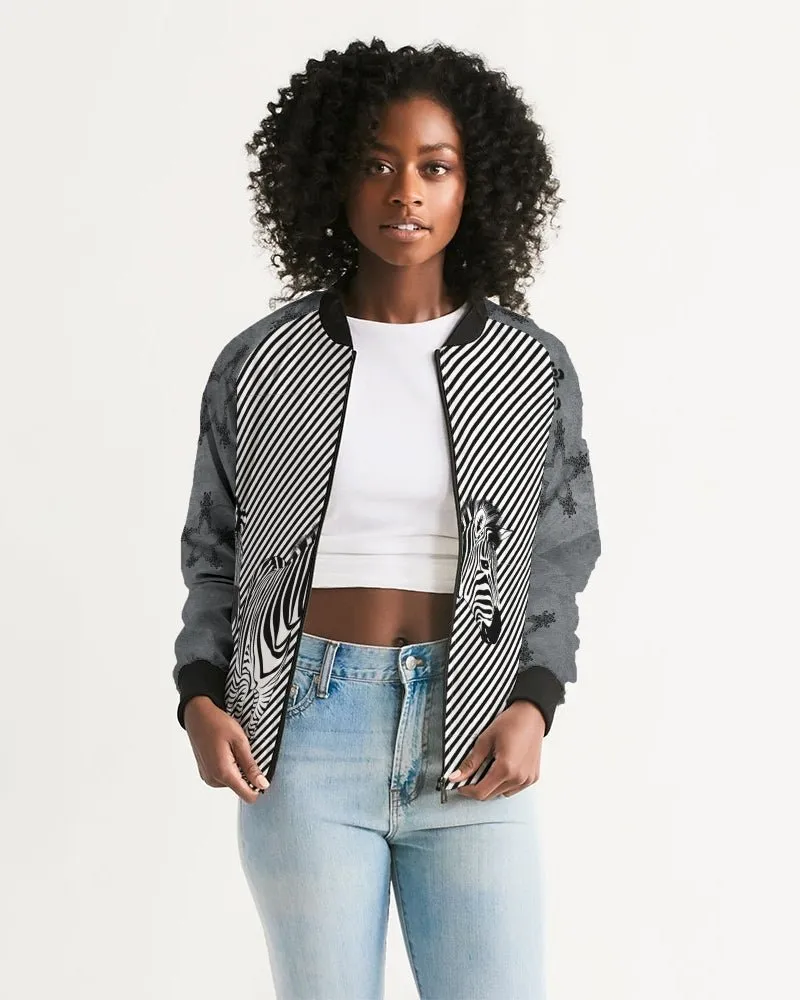 Women's Light Bomber Sport Jacket Zebra