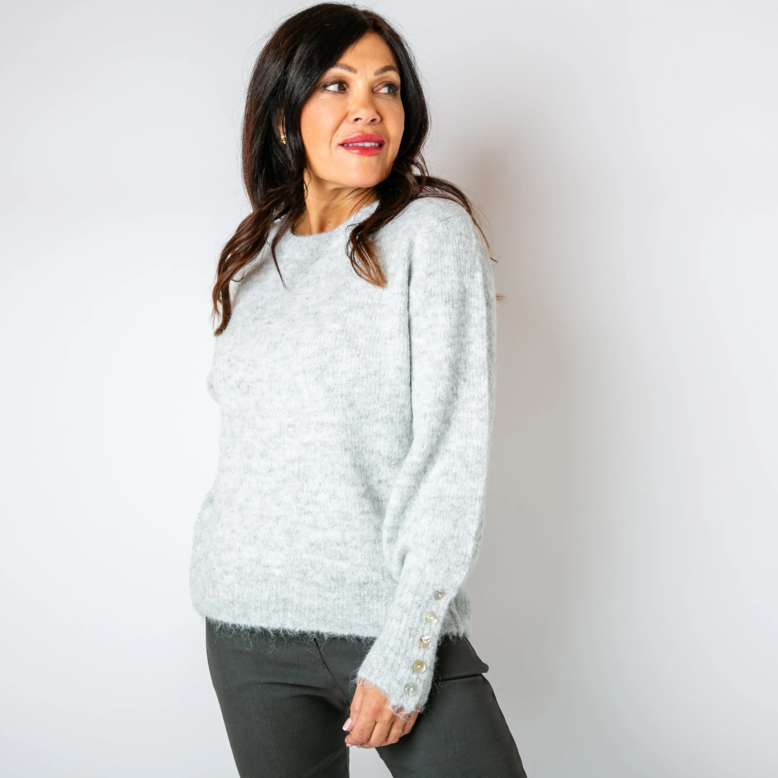 Wool Blend Button Jumper